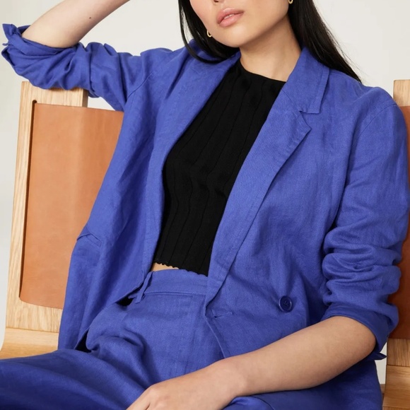 Madewell Double Breasted Linen Blazer Size XS - Picture 3 of 8